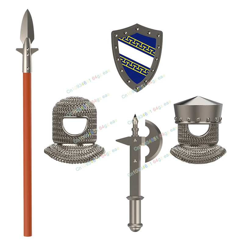 YL012 011 Grey Heavy Armor Knights Medieval militia Soldiers mini Building Blocks Accessories Models Children's Toys GIfts