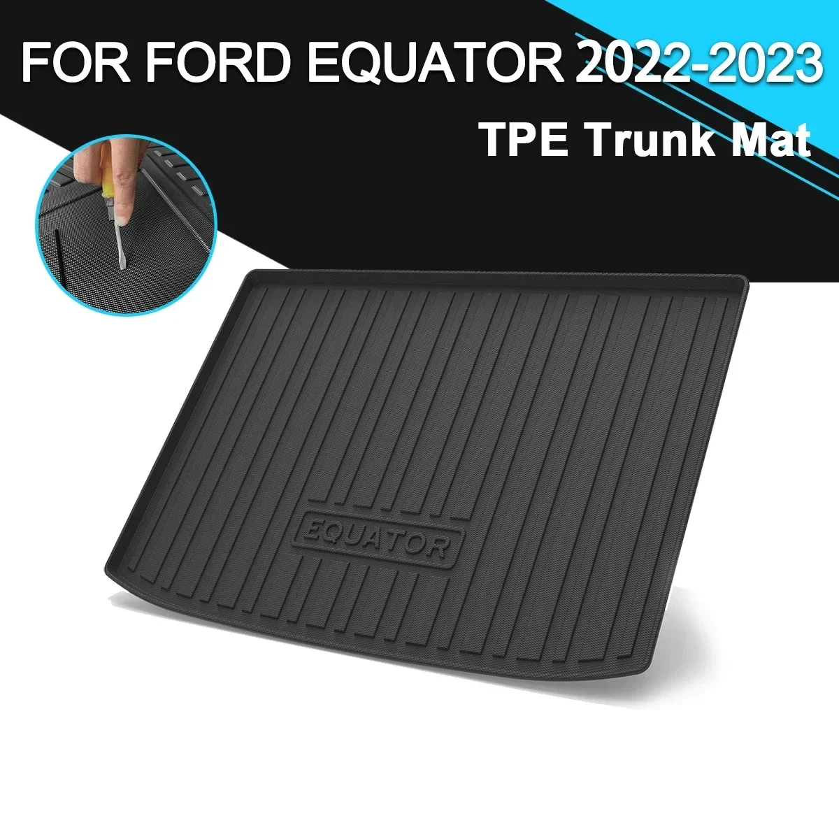 

Car Rear Trunk Cover Mat Non-Slip Waterproof Rubber TPE Cargo Liner Accessories For Ford Equator 2022-2023