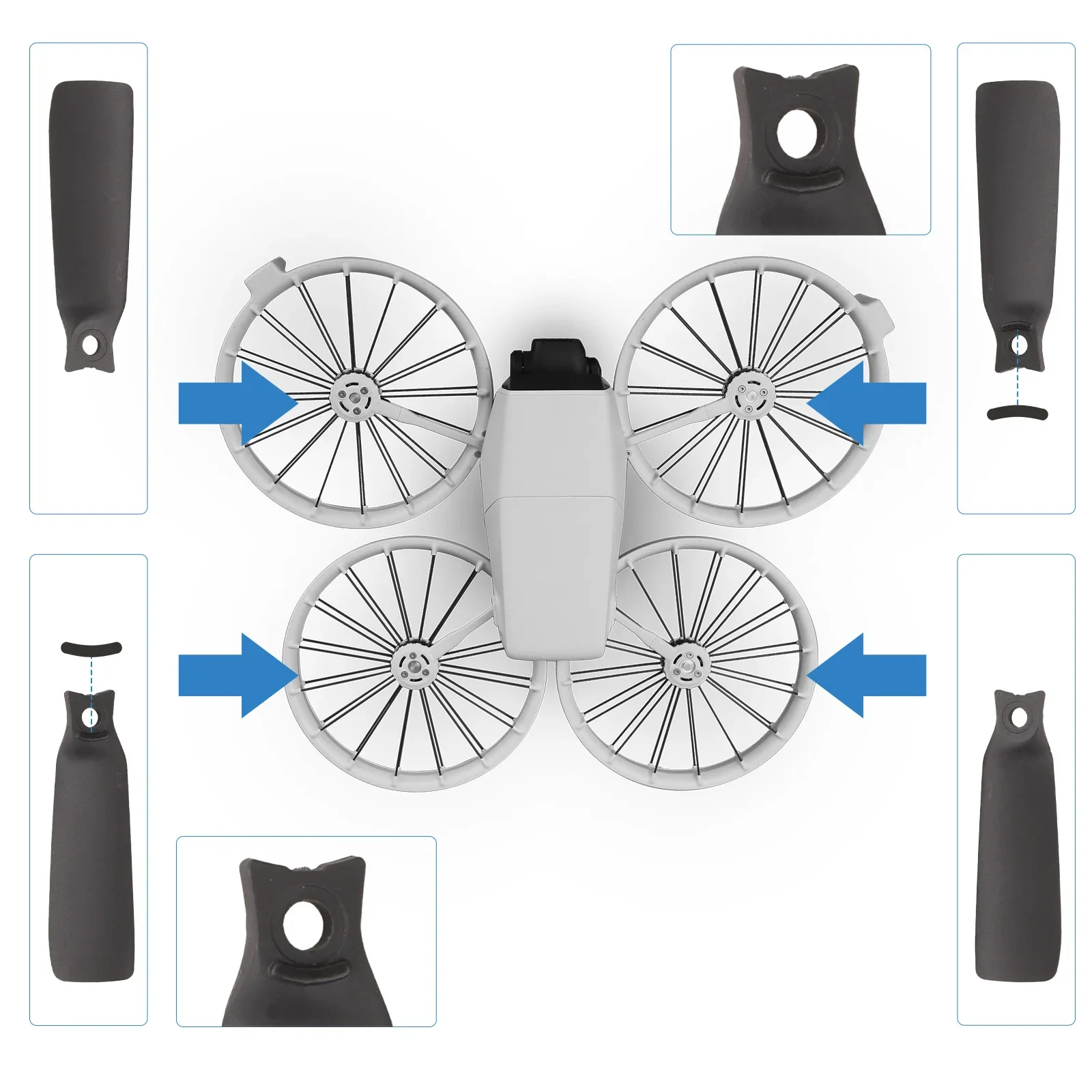 لـ DJI Flip Propeller 4022F المروحة الملونة خفيفة الوزن وتخصيص الجناح الصامت لملحقات DJI Flip