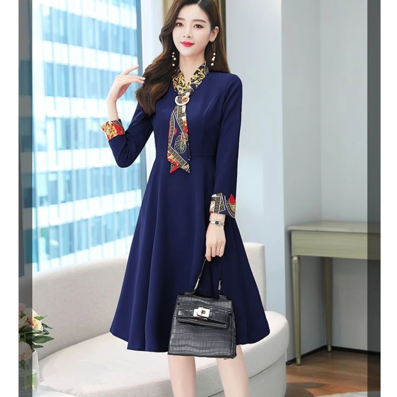 

2023 Spring Autumn New Solid Color Hooded Long Sleeve Midi Dress Women Fashion Vintage Dresses