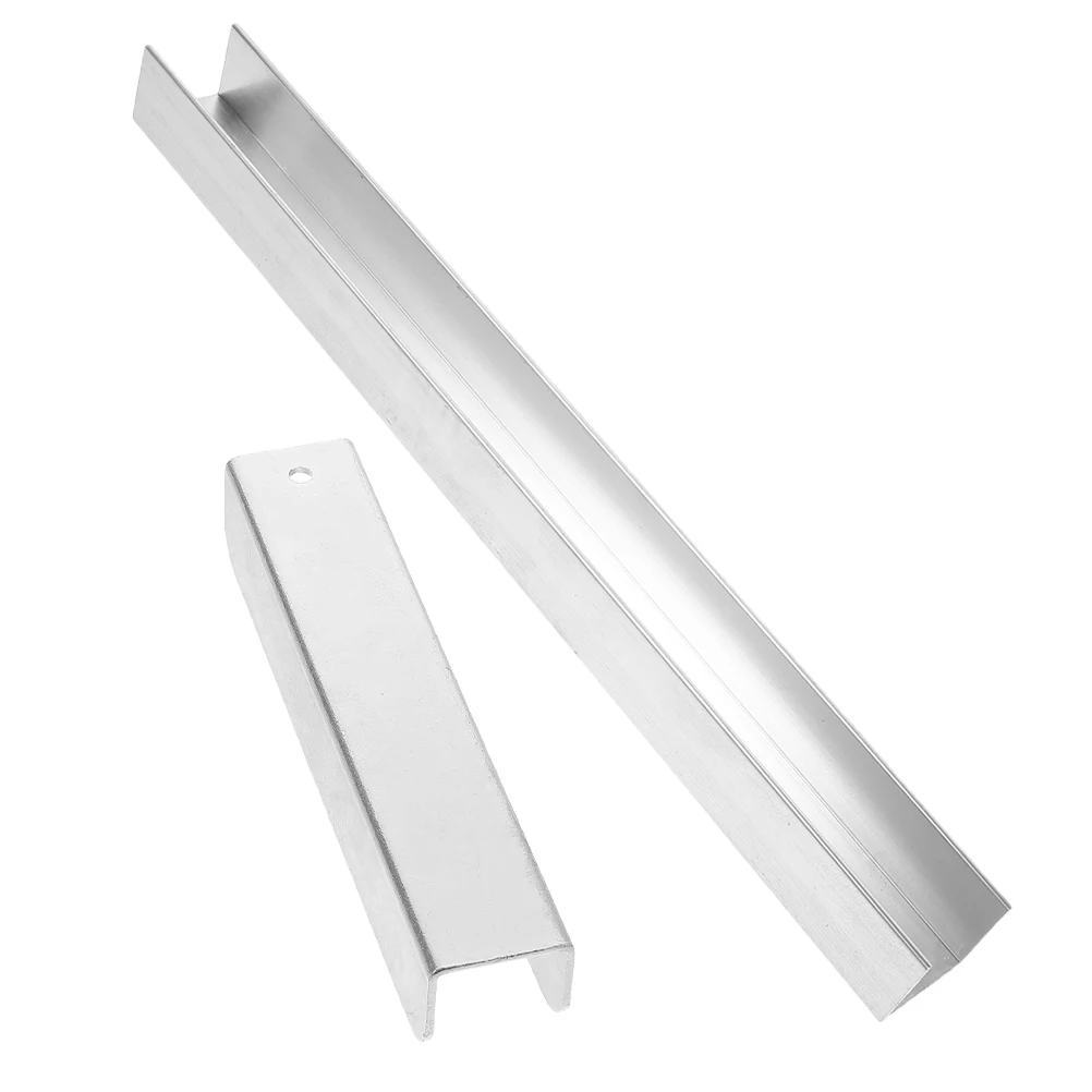 

2 Pcs Door Guardrail Fence Reinforcement Grooves Replacement Parts Baby Gate Extender Stainless Steel Safety Barrier Sliding