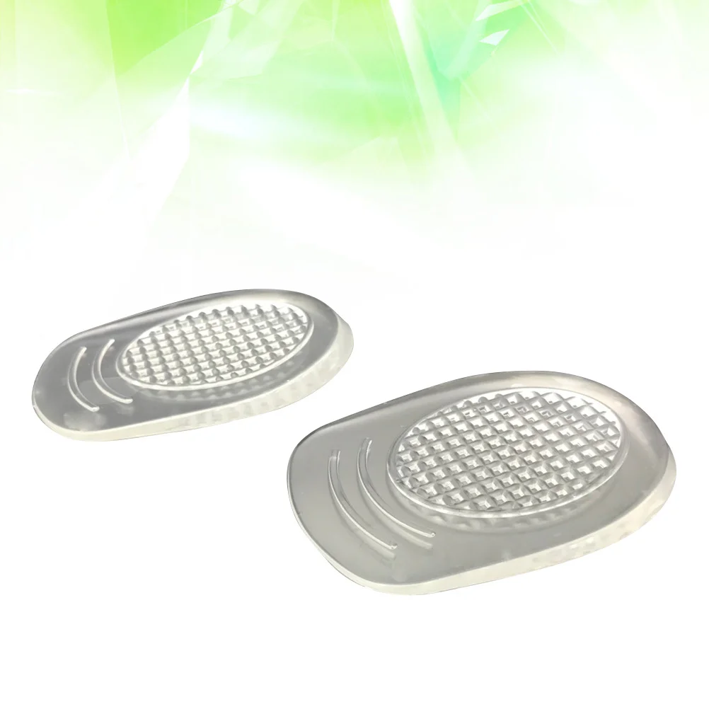 

4pcs Silicone Heel Pads 35-39 Height Increase Cushion Shock Absorbing Half Insoles For Daily Travel Premium Foot Care Tool