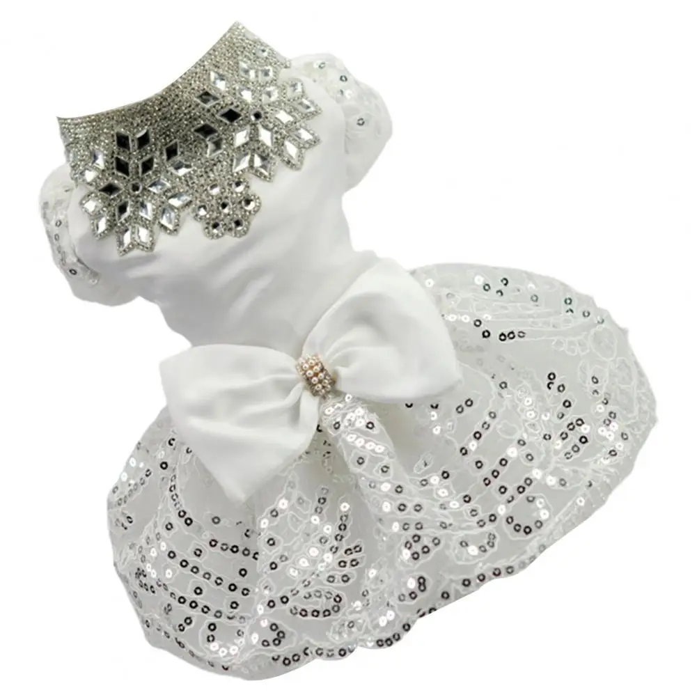 Luxury Princess Wedding Dog Dresses for Small Dogs Sequin Cat Skirts Summer Dress Dog Clothes for Chihuahua Puppy Apparel