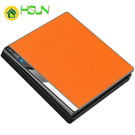 STYHOMSUN orange leather texture switch socket 86 panel five hole with usb LED light luxury household double computer TV socket