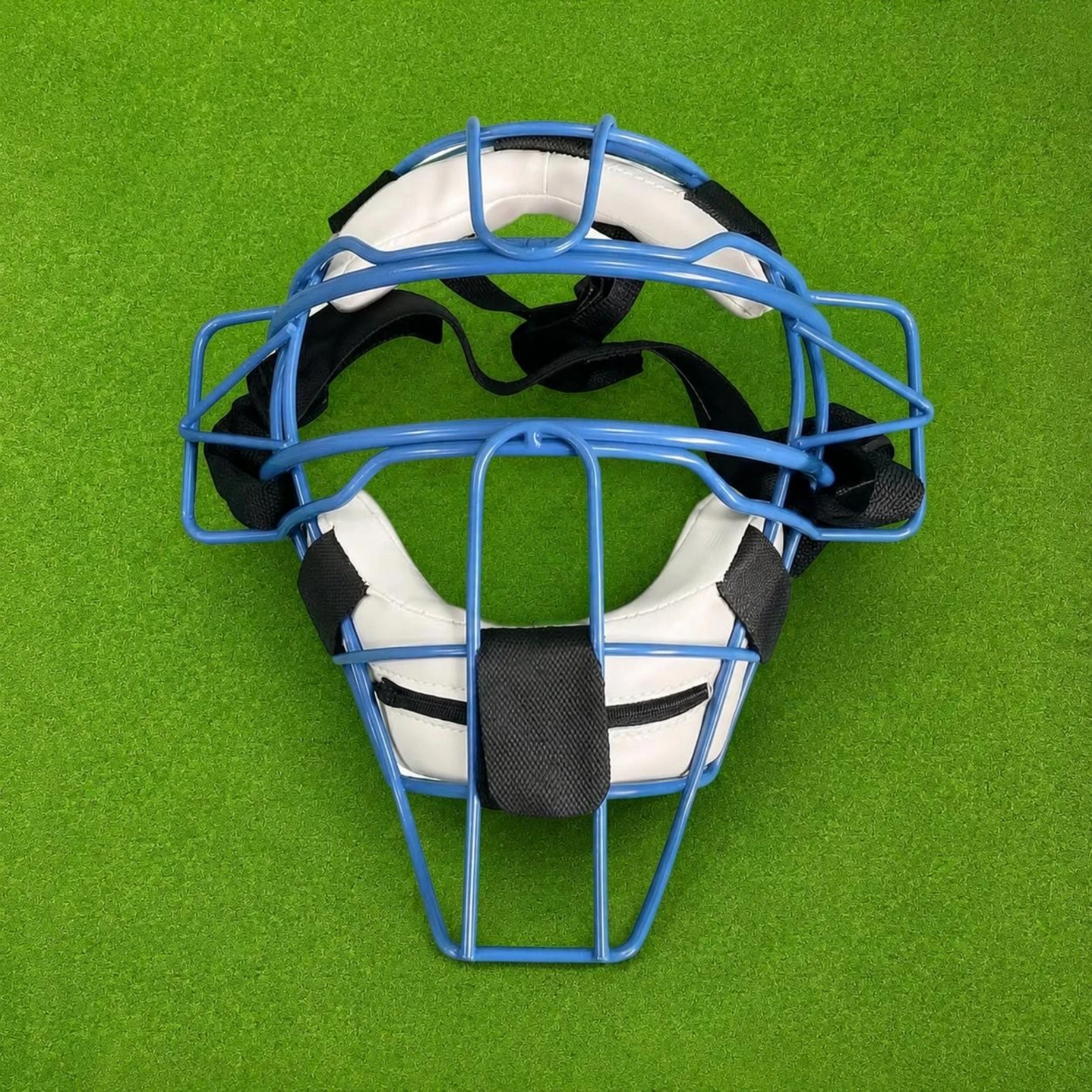Picture 4: Baseball Catcher Face Mask Adjustable Straps Catcher Face Mask Safety Frame Curved Top Bar Athletic Equipment Comfortable Fit