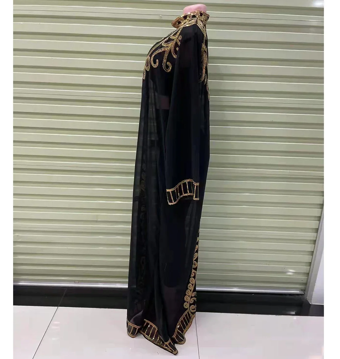 New Style African Women's Maxi Dress Dashiki Kaftan Gown Fashion Sequins Muslim Open Abaya Dubai Evening Dresses