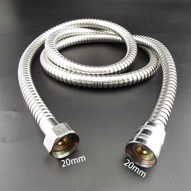 1.2m/1.5/2m Flexible Shower Hose Tube for Home Bathroom Shower Water Hose Extension Plumbing Pipe Pulling Stainless Steel