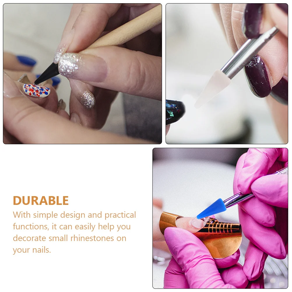 6 szt. Wymienne końcówki do pisaków do paznokci, wodoodporne, odłączane akcesoria do manicure z cyrkoniami, do profesjonalnych salonów.