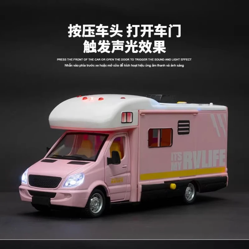 1:32 simulação grande acampamento rv carro de brinquedo liga modelo de carro ônibus turístico carro viagem infantil menino