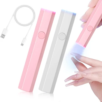 Mini lámpara de uñas portátil de mano para todos los esmaltes de Gel, máquina secadora de uñas USB de secado rápido, lámpara de uñas LED UV, Mini linterna con bolígrafo