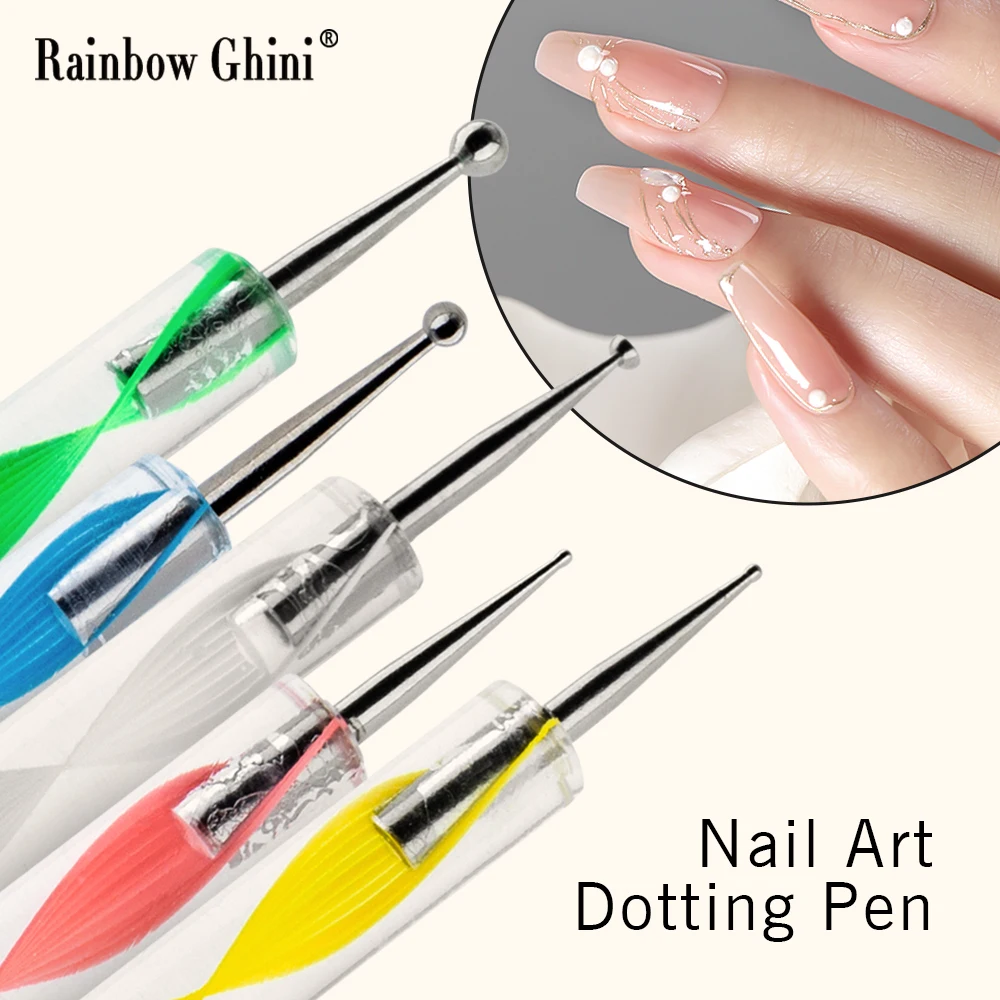 

RG Nail Art Dot Pen Quick Outline and Painting Double-Ended Dot Pen DIY Nail Beauty Tool Polka Dot Diamond Multi-Functional Pen