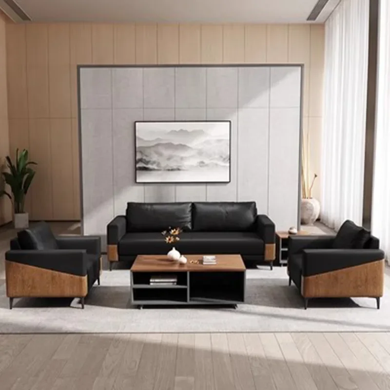 Simple modern office sofa three-person office sofa batch