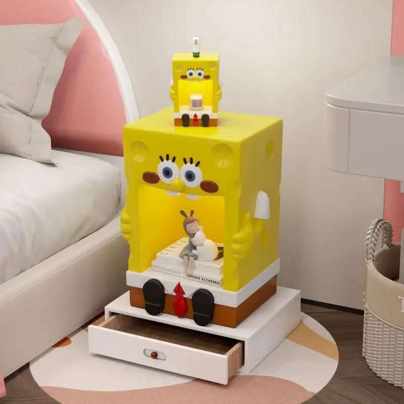 SpongeBob SquarePants Cartoon Bedside Table Small Home Bedroom New New Children's Locker Storage Rack Gift