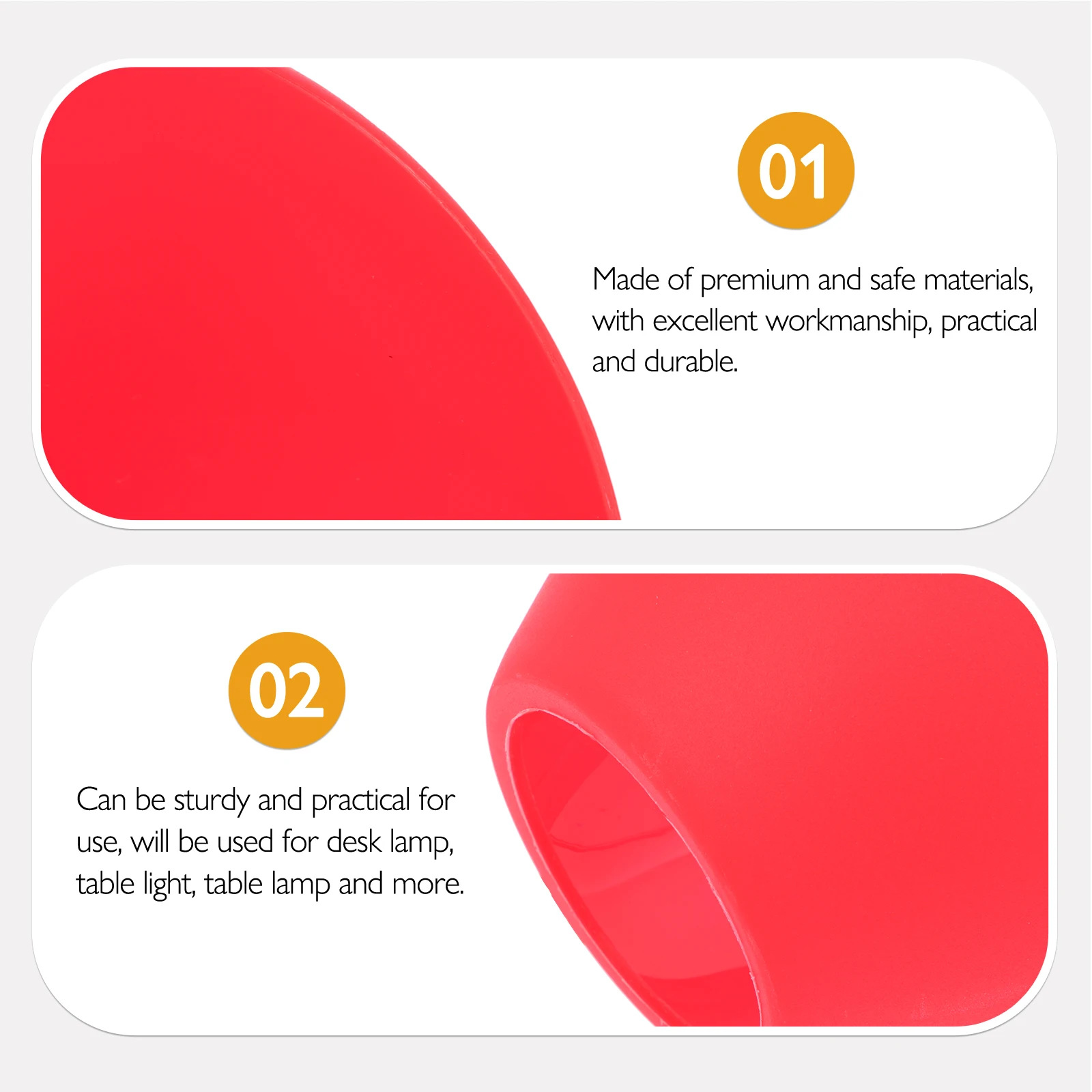 

4 Pcs Horseshoe Lampshade Shades in Orange Chinoiserie Ceiling Fan Plastic Floor Replacements