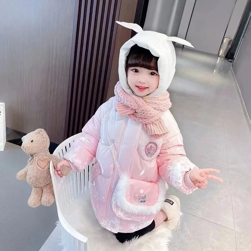 

2025 Disney Elsa Frozen Winter Coat for Girls | Washable Fleece-Lined Jacket with Free Gift Backpack Included