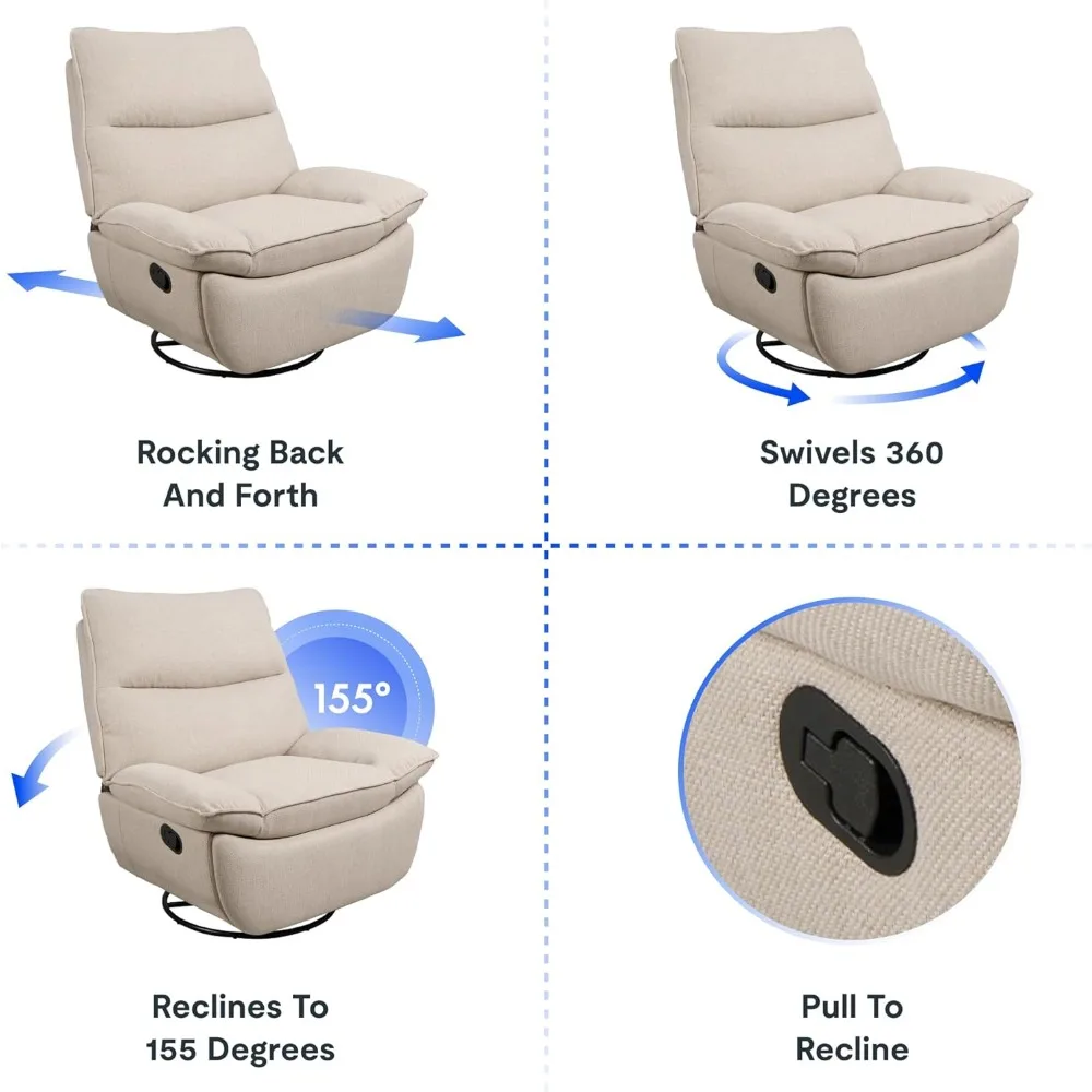 كرسي لوتس دوار هزاز للبالغين، كبير الحجم 360 درجة °   كرسي كرسي دوار، كتان معتمد، حائز على الجائزة