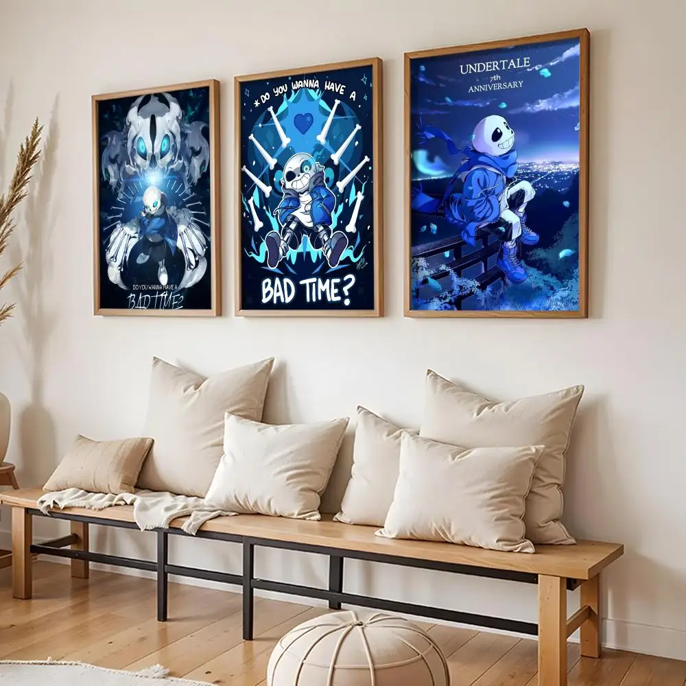 Anime Designs Game U-Undertale T Poster Sticker For Living Room Bedroom Bar Home Decor Mural Painting Decoration