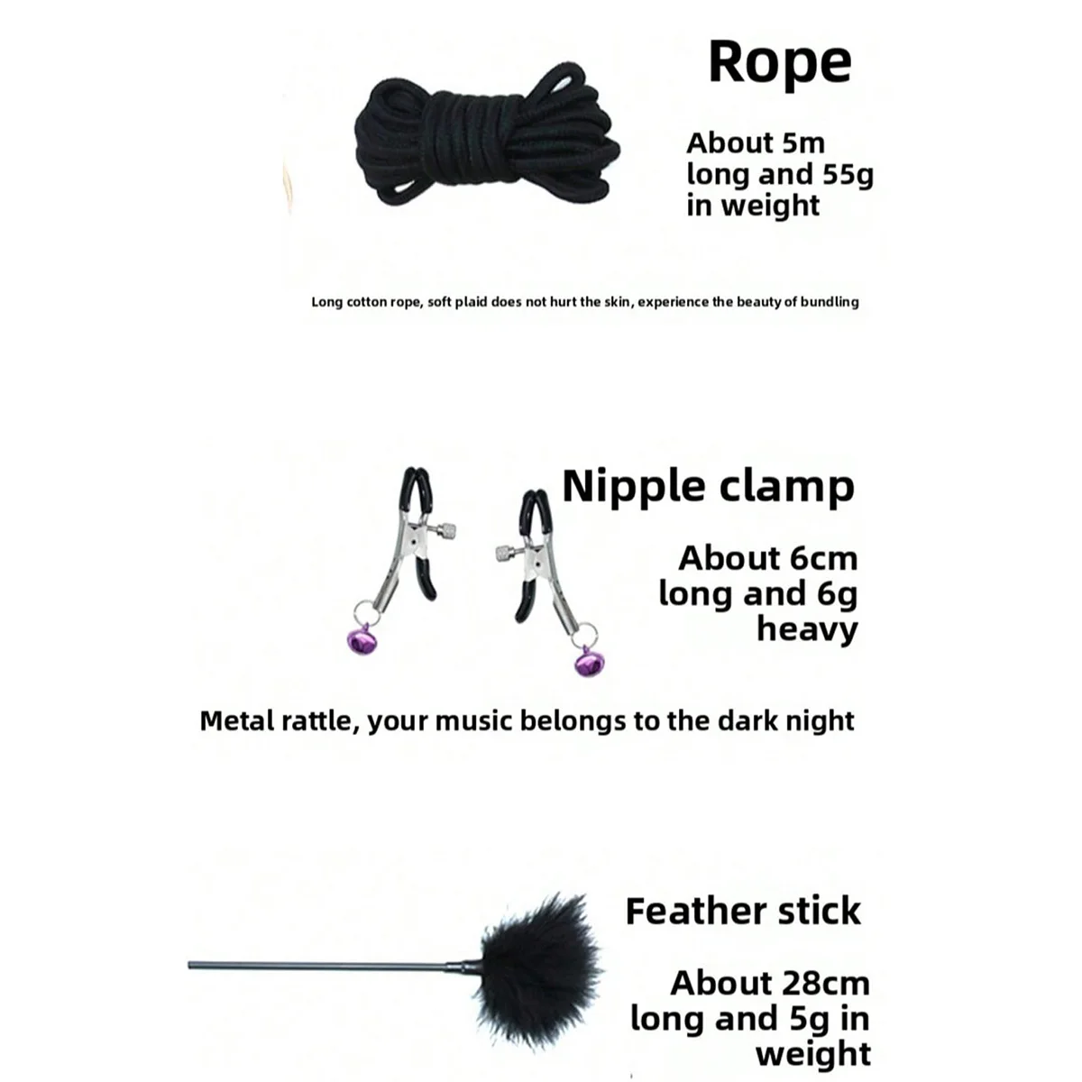 Sex Toy BDSM Kits Plush Bondage Anal Butt Plug Jelly Dildos Training Handcuffs Sex Whip Nipple Clamps Toys Adult Sex Toys Shop18 view 6
