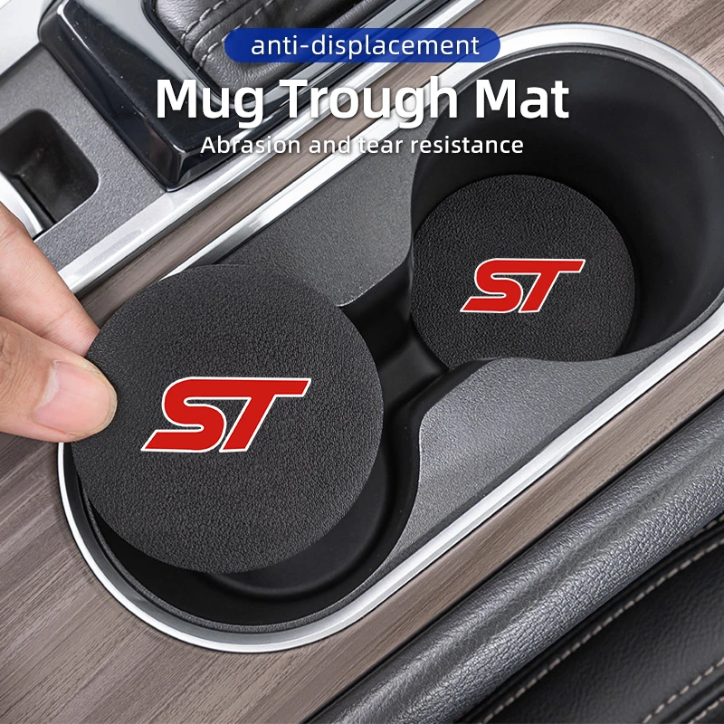 

Car Coaster Carbon Mug Drinking Pad Cup Non-Slip Mat Accessories For Ford Focus Fiesta Ranger Mustang Escort Falcon Flex S-MAX