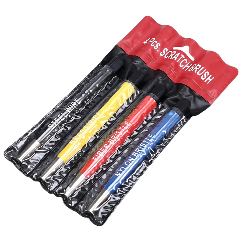 ABNL 4 pièces ensemble de stylos à brosse à gratter pré-P ponçage fibre de verre acier laiton Nylon multifonction enlevant la Corrosion et la rouille bijoux
