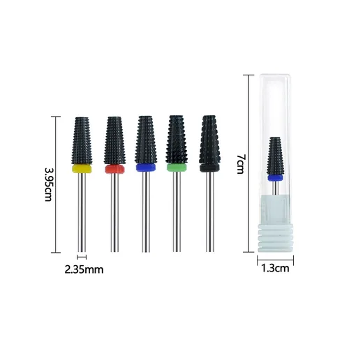 Imagen 2 del producto Juego de brocas para uñas de carburo de tungsteno 5 en 1, removedor de uñas de Gel, fresa, herramientas de manicura para uso profesional