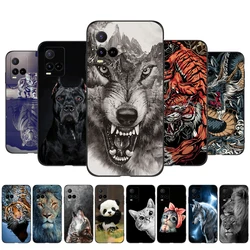 Case For Vivo T1X Y33S Y21 2021 Y21S Y21T Y21E Y21A Y21G Y33T Case Phone Back Cover Black Tpu Case lion wolf tiger dragon