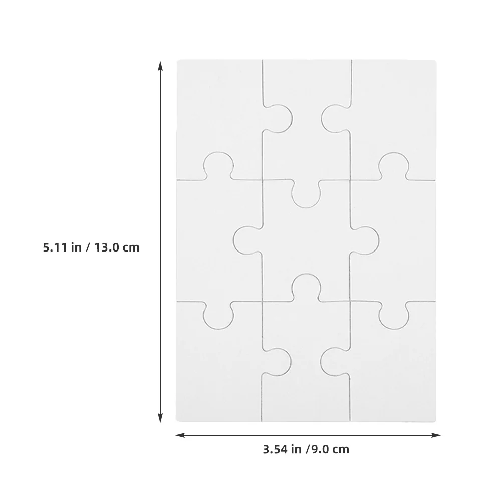 8 個の空白のジグソーパズルピース昇華熱伝達長方形木製 DIY パズルクラフト子供家族ゲーム昇華