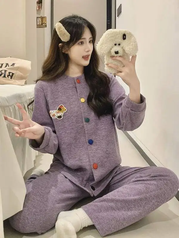

Autumn Winter Thickened Cashmere Nightgown Women's Sleepwear Long Sleeve Leisure Home Clothes Outdoor Wearable Sweet Loose Fit