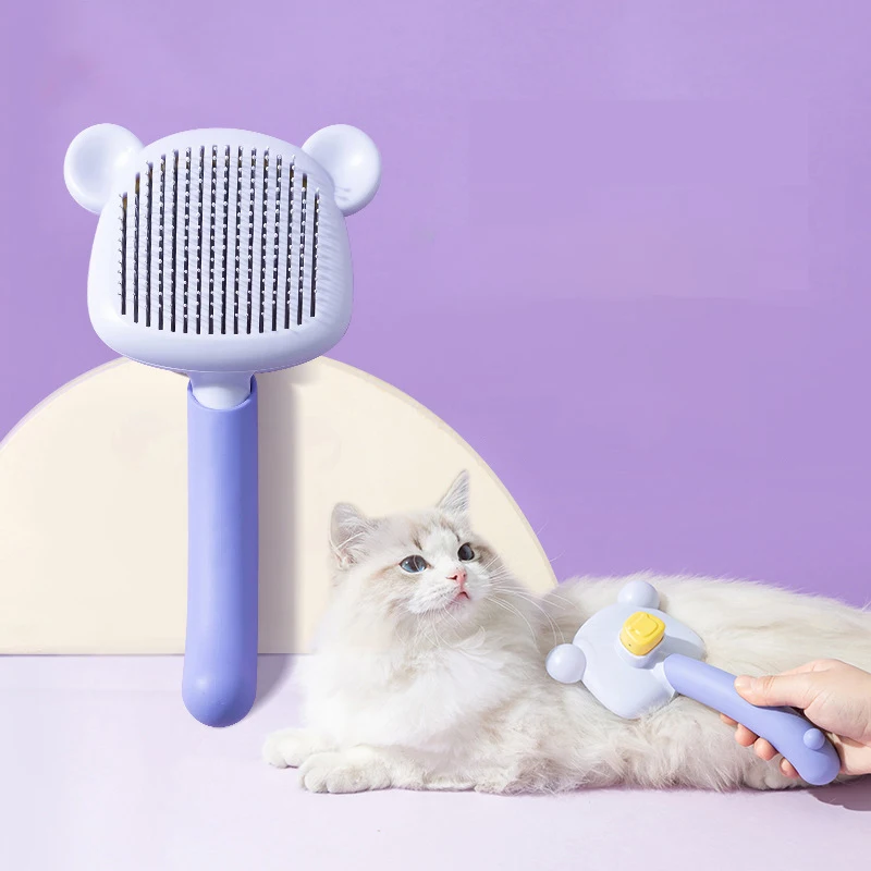 New Cat Comb De-fluffing Self-cleaning Scraping Brush For Cat Dog Pet Hair Special Cleaning Supplies