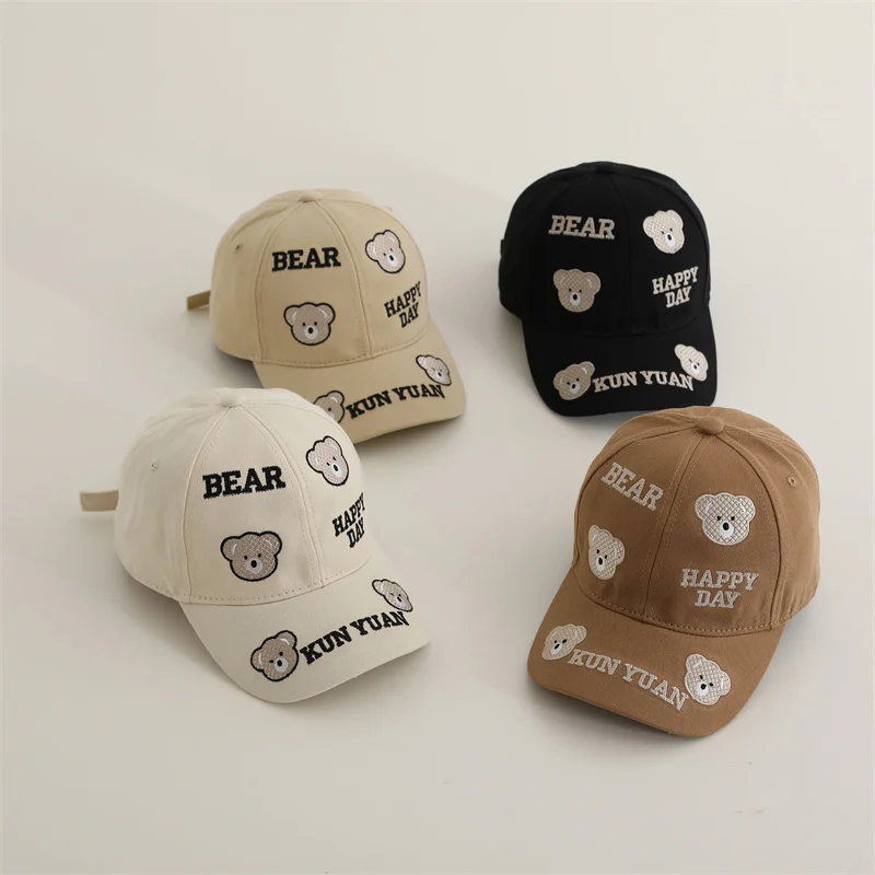 

Cartoon Bear Children's Baseball Cap Hard-Brimmed Kids Peaked Hat Spring Outdoor Boys Girls Sun Cap Visor Bonnet Gorras