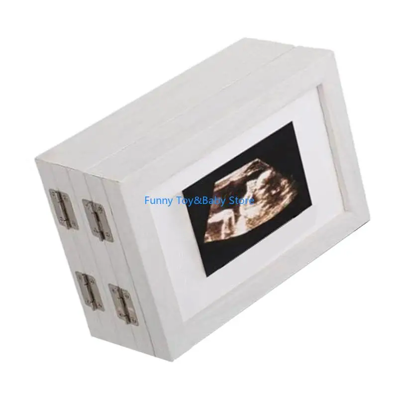 إطار صورة خشبي قابل للطي مقاس 6 بوصة/7 بوصة مادة طبيعية لذاكرة حديثي الولادة تصميم تخزين مدمج C90B #2