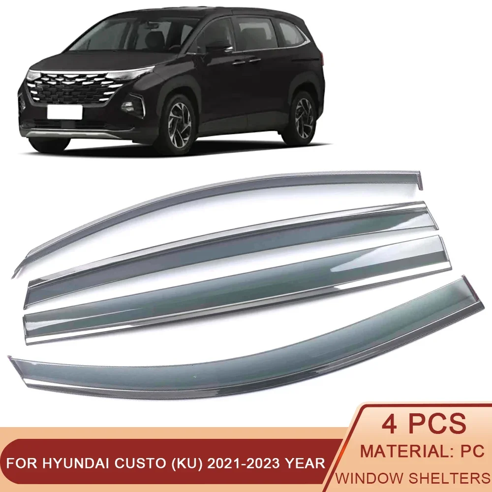 For Hyundai Custo (KU) 2021-2023 Car Window Sun Rain Shade Visors Shield Shelter Protector Cover Sticker Exterior Accessories