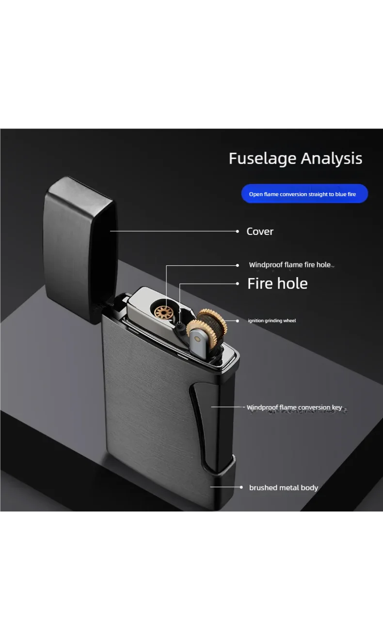 Internet celebrity Valentine's Day gift men's dual flame straight forward lighter wholesale open flame conversion straight forwa