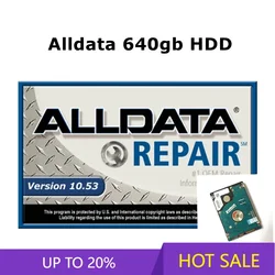 2024 Hot Sale Alldata Auto Repair Software 10.53v All Data automotive Tech Support For Cars and Trucks in 640gb HDD 3.1V USB