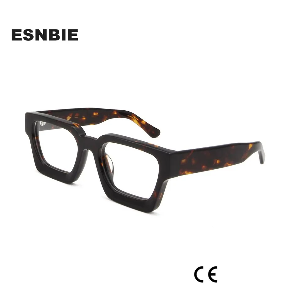 High-End Acetate Thick Frame Glasses Men Large Big Square Optical Glasses Frame Women Fashion Punk Lunette De Vue Homme