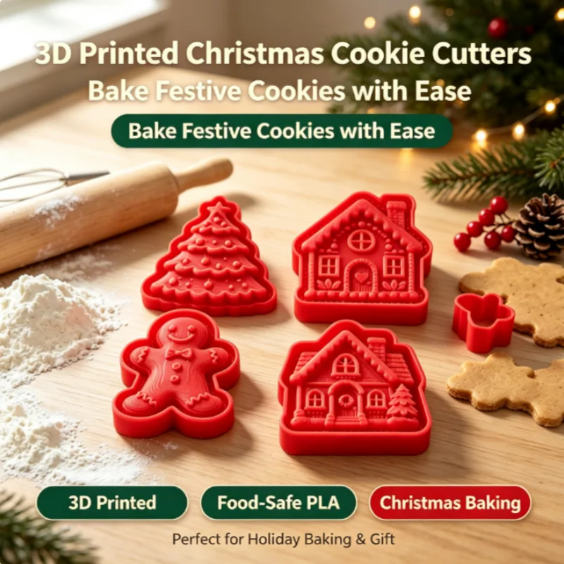 Mini Christmas Pie Mold For Baking Gingerbread House Santa Snowman Shapes Cookies Hand-pressed Molds Family Baking Supplies