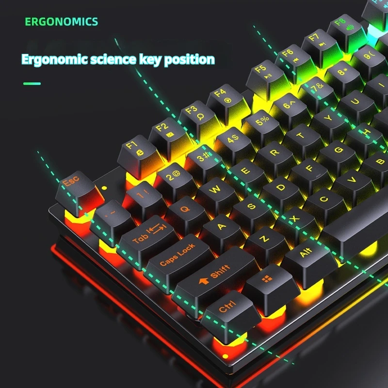 2024 Nieuwe D320 Backlit Toetsenbord En Muis Set Usb Bedrade Zwevende Keycap Laptop Home Games Kantoor Algemene Ondersteuning Ergonomie