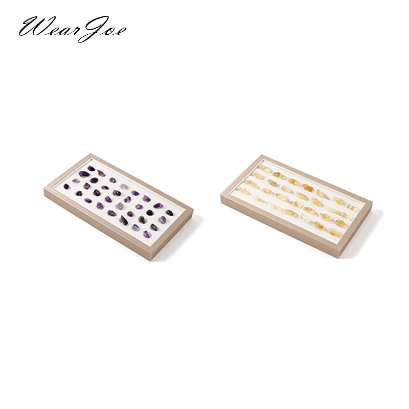 Loose Diamond Color Grading Sorting Display Tray Jewelry Pearl Gemstone Storage Holder Gem Stone Showcase Champagne PU Organizer