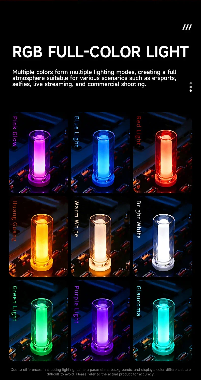 Auto-USB-Ambientelicht Schlafzimmer Camping Tragbares RGB-Regenbogen-Nachtlicht Plug-and-Play LED-Ambientelicht Dekorative Beleuchtung – Detail 10