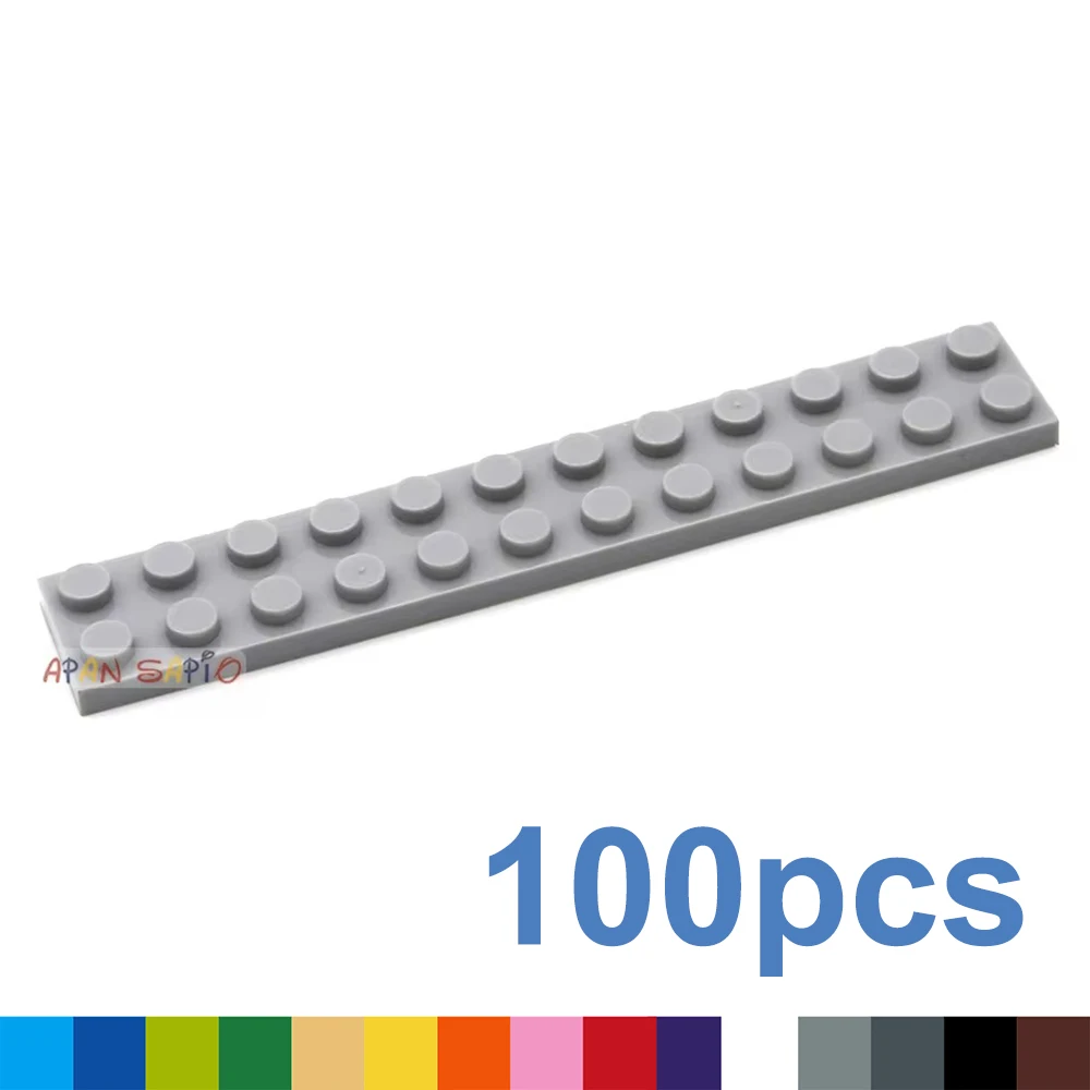 

100pcs 2x12 Dots DIY Building Blocks Thin Figures Bricks Educational Creative Size Compatible With 2455 Toys for Children