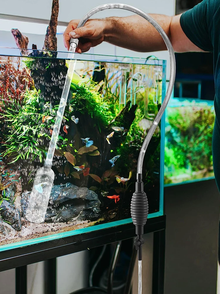 Aquarium Wasserwechsler Aquarium Siphon Staubsauger mit Auslassventil für Aquarium Wasserwechsler Reinigung Kies und Sand – Detail 6