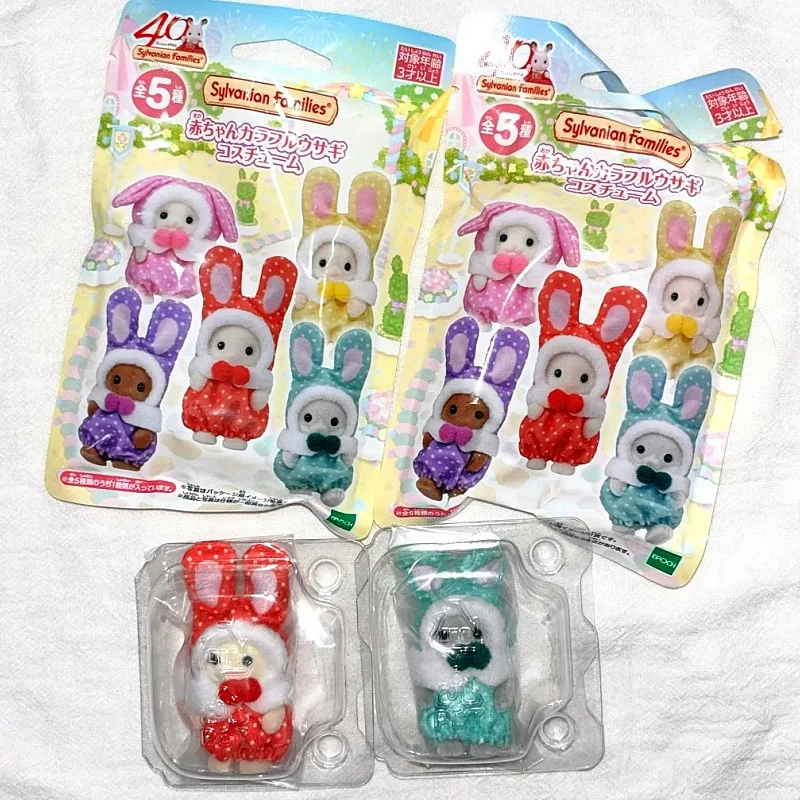 

Genuine Sylvanian Families The 40th Anniversary Rabbit Babies Series Anime Collectible Doll Kawaii Ornaments Decoration Gift Toy