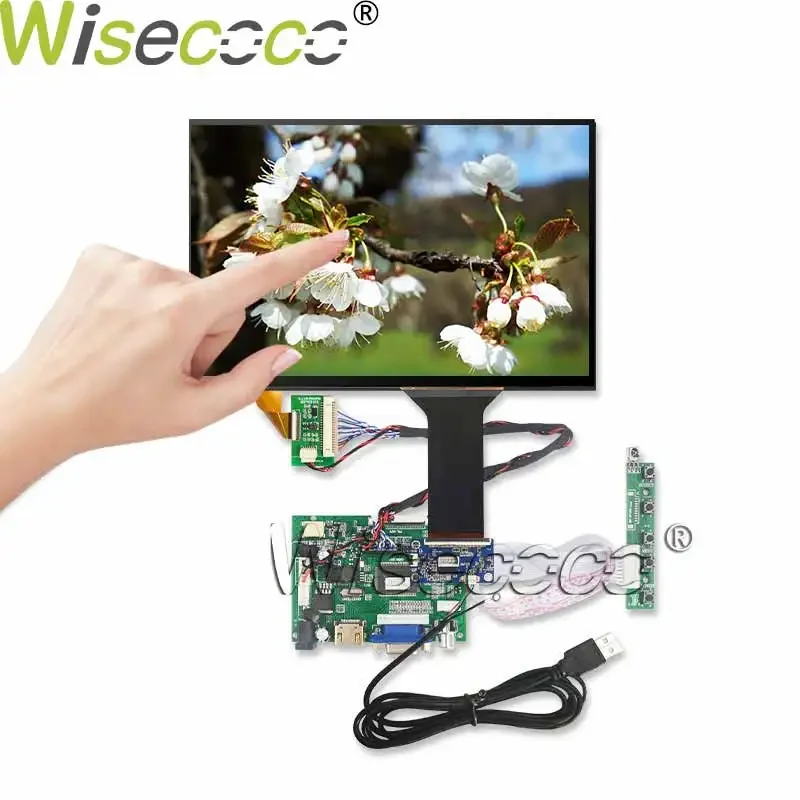 10.1 Inch 1280*800 IPS LCD Screen For Raspberry Pi Android Linux 450 Nits Capacitive Touch Panel VGA AV LVDS Driver Board Wiseco