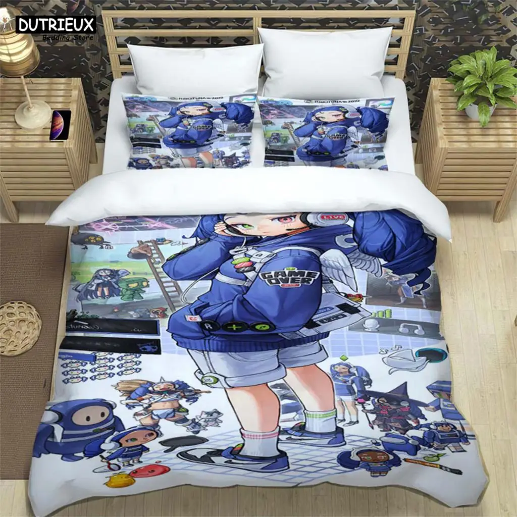 Cartoon Beautiful Girl Digital Printing Polyester Bedding Set Girl Bedding Set Teenager Bedding Set Gift Bed Set Cotton Bedding
