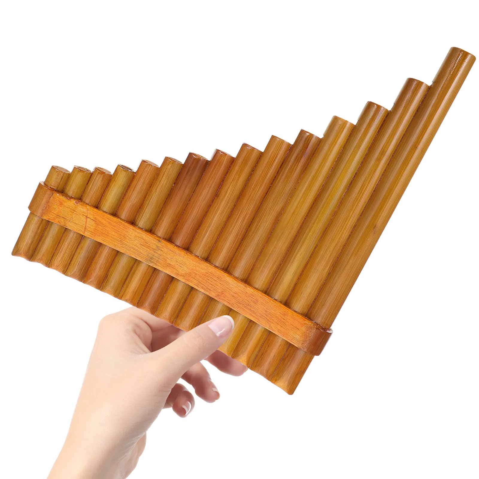 

Bamboo Pan Flute Musical Instrument 15 Pipes Portable Professional Panpipe Educational Toy Safe Smooth Surface Accurate Tone