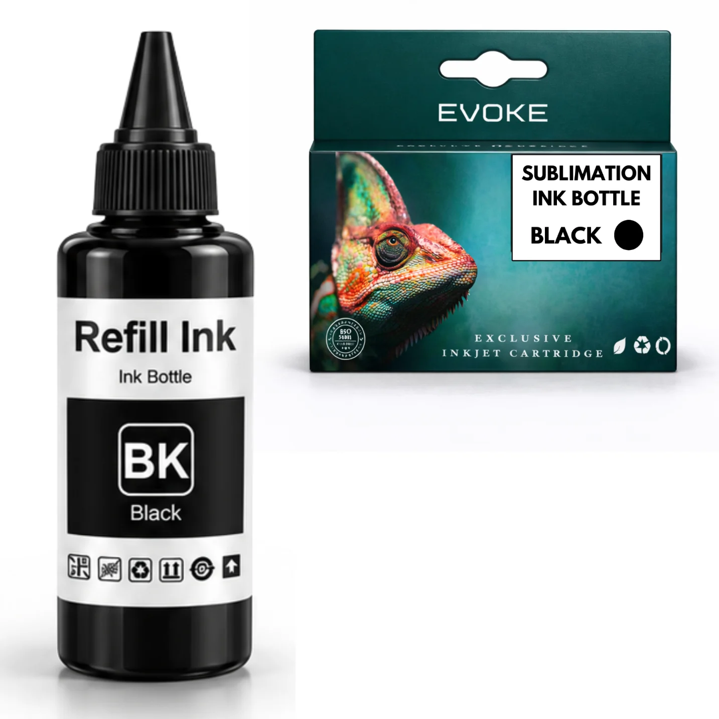 Evoke Compatibele Sublimatie-inkt voor Epson Ev-Sublm-100Ml-Black Zwart 100 ml