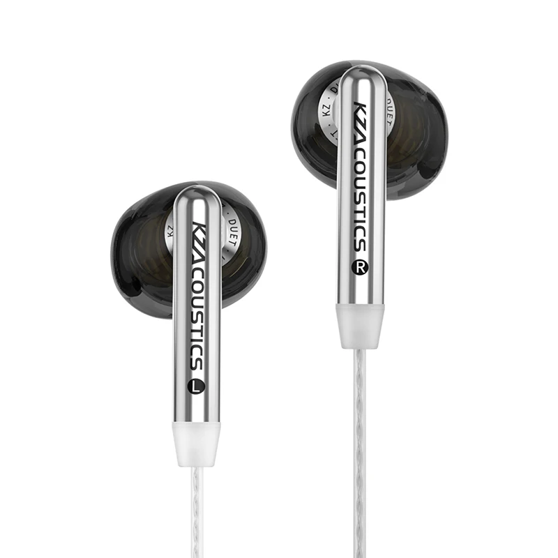 Vorbestellung des KZ Duet In-Ear-Monitors, Dual-Treiber (10 mm + 8 mm), Iems-Ohrhörer mit Mikrofon für mit kristallklarem Klang für Spielmusik