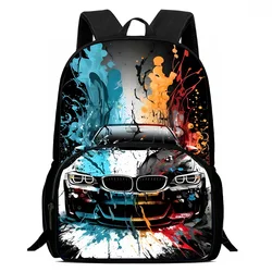 Luxo Sports Car Logo Mochilas para meninos e meninas, mochilas escolares, presente de aniversário, Camping, mochila durável, grande capacidade, criança, estudante