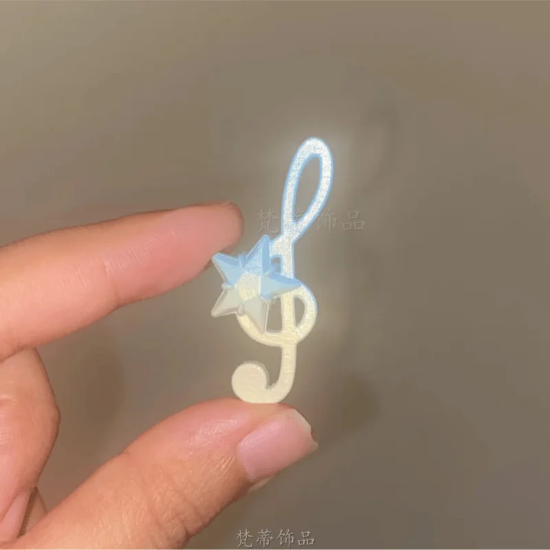 1 PC Small Note Light Blue Star Small Hairpin Duckbill Clip Sweet and Lucky Girl New Hair Decor Edge Clip Side Braid Clip - Detail 1