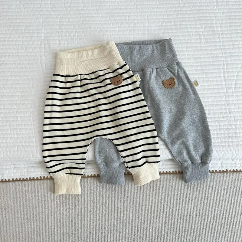 

2026 Spring/Summer New Hot Selling High Waist Striped Cute Animal Pattern Children's Pants